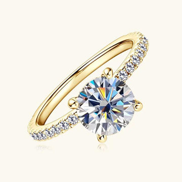 Certified 2CT Moissanite Diamond Solitaire Ring Sparkling Engagement Wedding Rings s925 Silver Wedding Jewellery